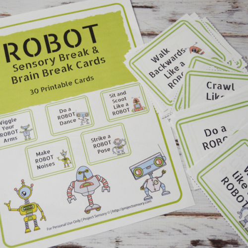 Robot Sensory Break Cards