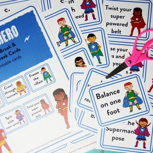 Superhero Calming Sensory Break Cards!